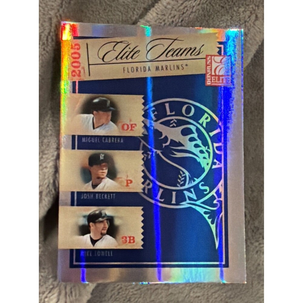 2005 Donruss Elite - Elite Teams Miguel Cabrera, Josh Beckett, Mike Lowell #ET-4